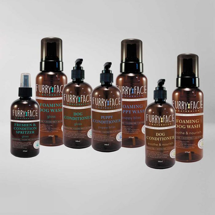 freelance graphic & web design brisbane daisy hill & Gold Coast | Furry Face Naturals Shampoo & Conditioners - bottle packaging